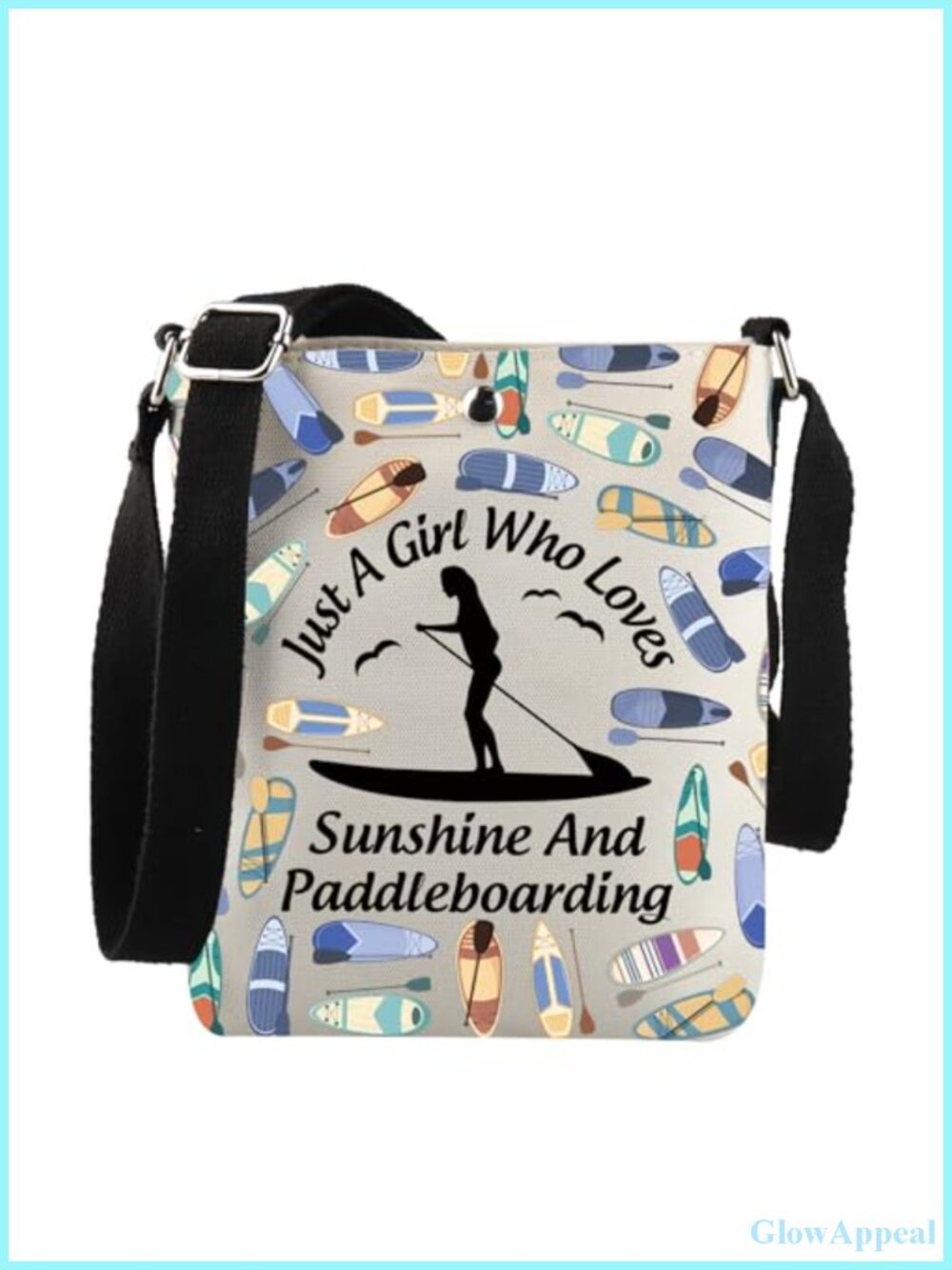 Waterproof Canvas Crossbody Bag Adjustable Strap Mini Purse